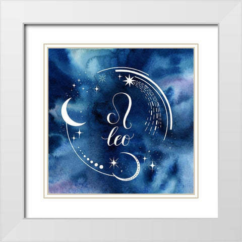 Watercolor Astrology V White Modern Wood Framed Art Print with Double Matting by Popp, Grace