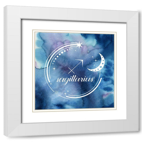 Watercolor Astrology IX White Modern Wood Framed Art Print with Double Matting by Popp, Grace
