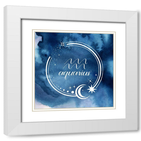 Watercolor Astrology XI White Modern Wood Framed Art Print with Double Matting by Popp, Grace