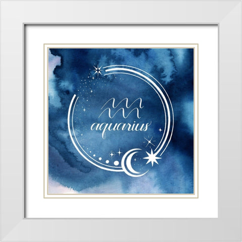 Watercolor Astrology XI White Modern Wood Framed Art Print with Double Matting by Popp, Grace