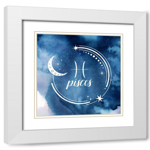 Watercolor Astrology XII White Modern Wood Framed Art Print with Double Matting by Popp, Grace
