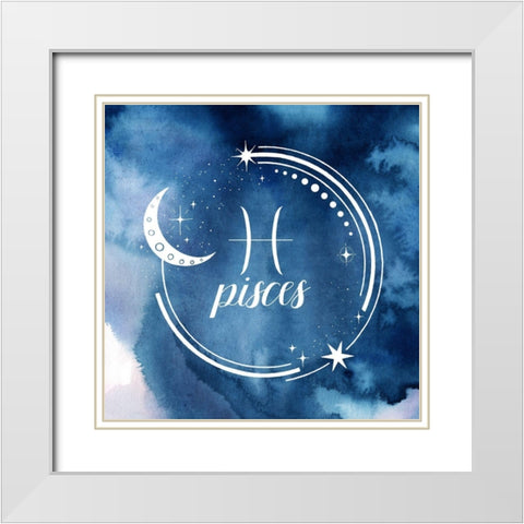 Watercolor Astrology XII White Modern Wood Framed Art Print with Double Matting by Popp, Grace