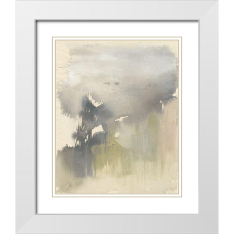 Poured Neutrals II White Modern Wood Framed Art Print with Double Matting by Goldberger, Jennifer