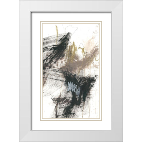 Black, Gold and Taupe II White Modern Wood Framed Art Print with Double Matting by Goldberger, Jennifer