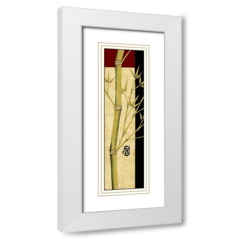 Meditative Bamboo Panel I White Modern Wood Framed Art Print with Double Matting by Goldberger, Jennifer