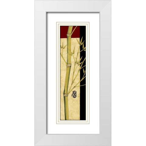 Meditative Bamboo Panel I White Modern Wood Framed Art Print with Double Matting by Goldberger, Jennifer