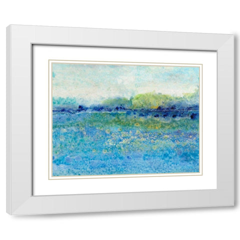 Shimmering Water I White Modern Wood Framed Art Print with Double Matting by OToole, Tim