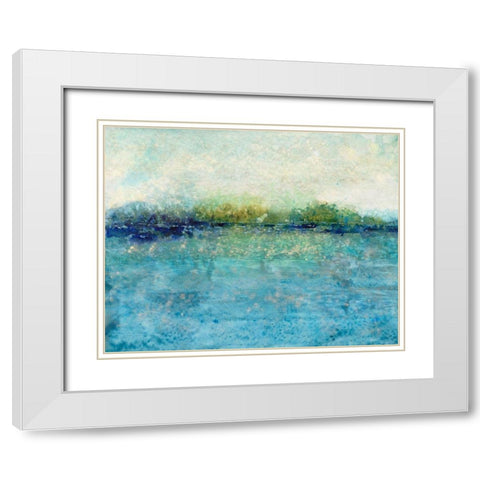 Shimmering Water II White Modern Wood Framed Art Print with Double Matting by OToole, Tim