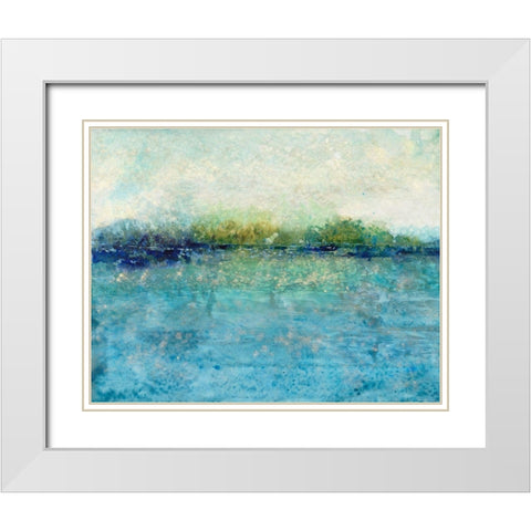 Shimmering Water II White Modern Wood Framed Art Print with Double Matting by OToole, Tim