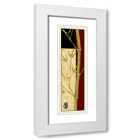 Meditative Bamboo Panel II White Modern Wood Framed Art Print with Double Matting by Goldberger, Jennifer