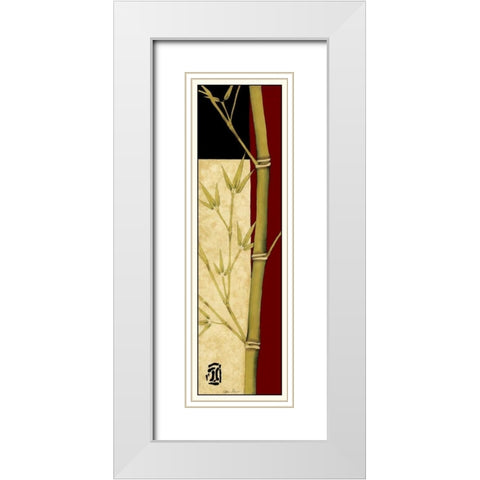 Meditative Bamboo Panel II White Modern Wood Framed Art Print with Double Matting by Goldberger, Jennifer