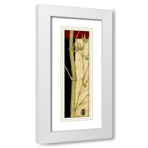Meditative Bamboo Panel III White Modern Wood Framed Art Print with Double Matting by Goldberger, Jennifer
