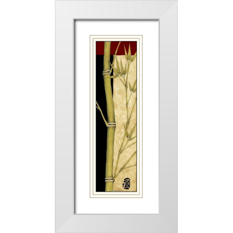 Meditative Bamboo Panel III White Modern Wood Framed Art Print with Double Matting by Goldberger, Jennifer