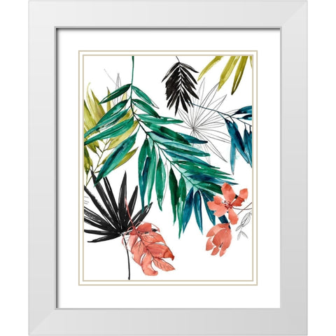Tropical Composition II White Modern Wood Framed Art Print with Double Matting by Goldberger, Jennifer