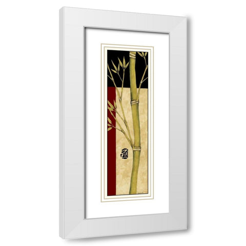 Meditative Bamboo Panel IV White Modern Wood Framed Art Print with Double Matting by Goldberger, Jennifer