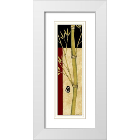 Meditative Bamboo Panel IV White Modern Wood Framed Art Print with Double Matting by Goldberger, Jennifer