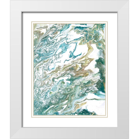 Tidal Drift I White Modern Wood Framed Art Print with Double Matting by Studio W