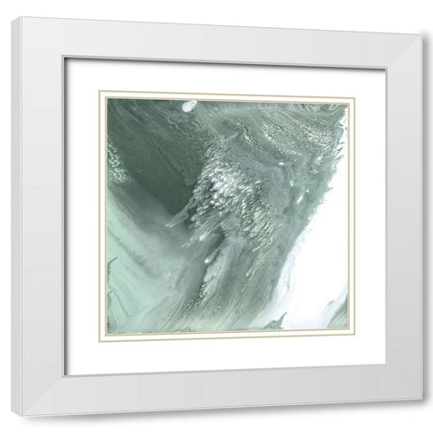 Moss Agate I White Modern Wood Framed Art Print with Double Matting by Studio W