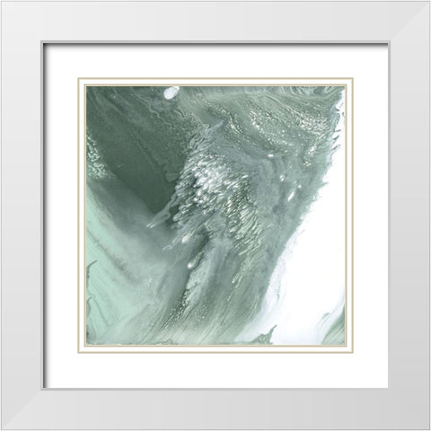 Moss Agate I White Modern Wood Framed Art Print with Double Matting by Studio W