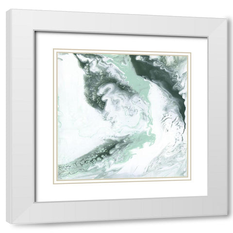 Moss Agate II White Modern Wood Framed Art Print with Double Matting by Studio W