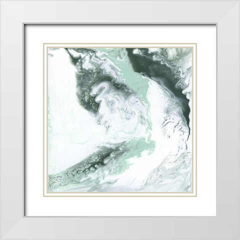 Moss Agate II White Modern Wood Framed Art Print with Double Matting by Studio W