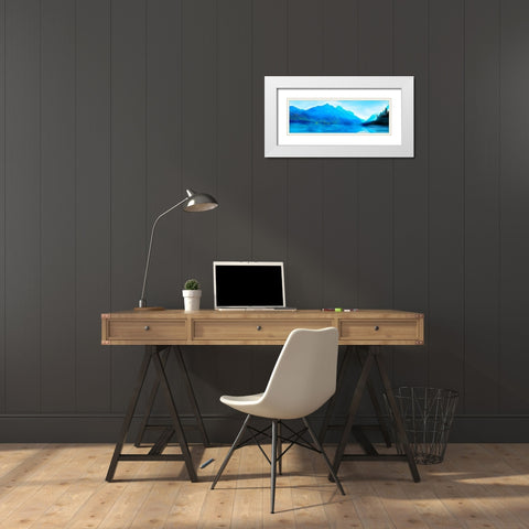 Mountainscape Panorama II White Modern Wood Framed Art Print with Double Matting by McLoughlin, James