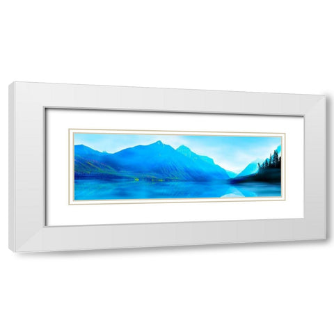 Mountainscape Panorama II White Modern Wood Framed Art Print with Double Matting by McLoughlin, James