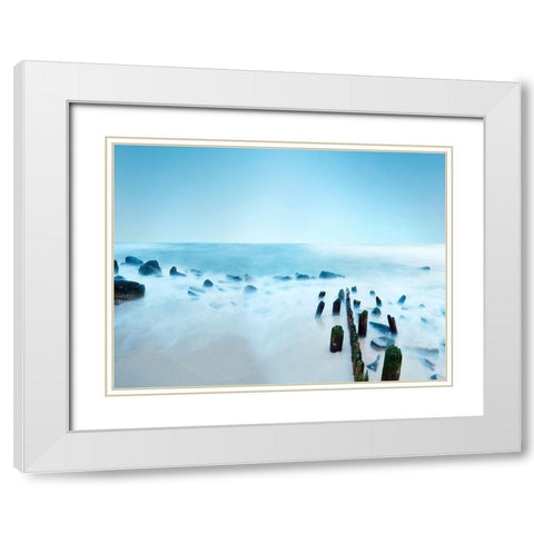Seascape Photo III White Modern Wood Framed Art Print with Double Matting by McLoughlin, James