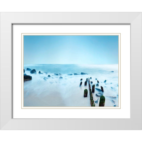 Seascape Photo III White Modern Wood Framed Art Print with Double Matting by McLoughlin, James