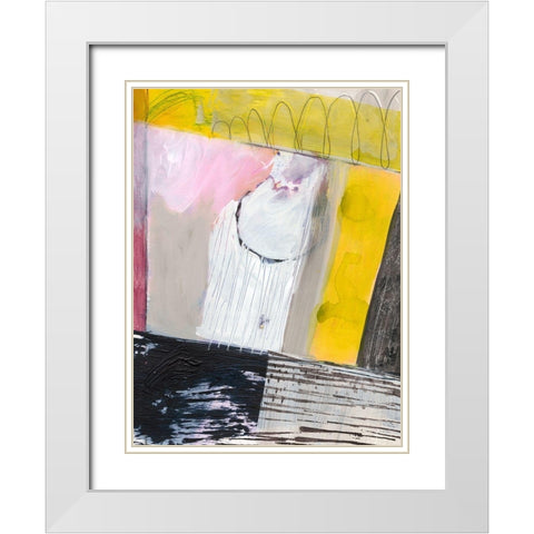 Abstract #27-B White Modern Wood Framed Art Print with Double Matting by Fuchs, Jodi
