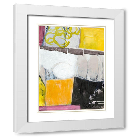 Abstract #27-C White Modern Wood Framed Art Print with Double Matting by Fuchs, Jodi