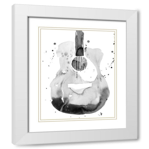 Guitar Flow II White Modern Wood Framed Art Print with Double Matting by Warren, Annie