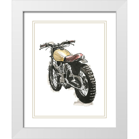 Motorcycles in Ink III White Modern Wood Framed Art Print with Double Matting by Warren, Annie