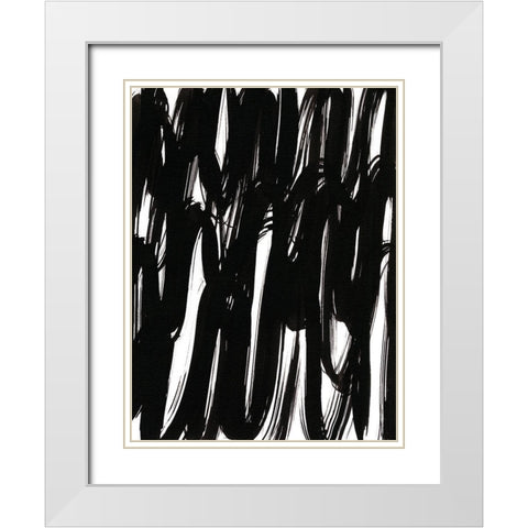 Ink Scribble I White Modern Wood Framed Art Print with Double Matting by Fuchs, Jodi