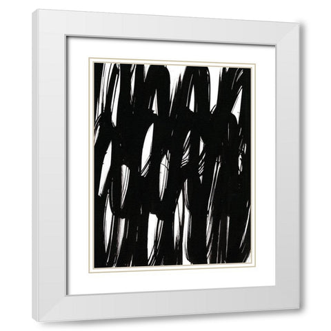 Ink Scribble II White Modern Wood Framed Art Print with Double Matting by Fuchs, Jodi