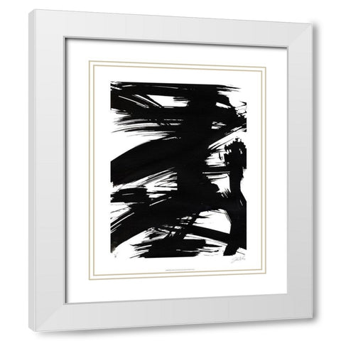 Black Bamboo I White Modern Wood Framed Art Print with Double Matting by Fuchs, Jodi