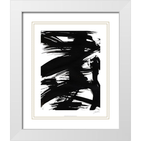 Black Bamboo I White Modern Wood Framed Art Print with Double Matting by Fuchs, Jodi