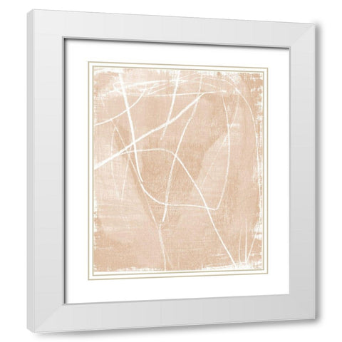 Linje I White Modern Wood Framed Art Print with Double Matting by Vess, June Erica