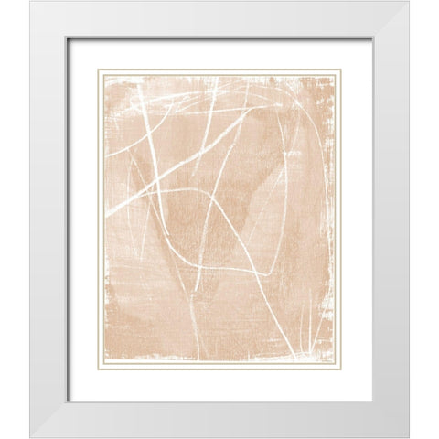 Linje I White Modern Wood Framed Art Print with Double Matting by Vess, June Erica
