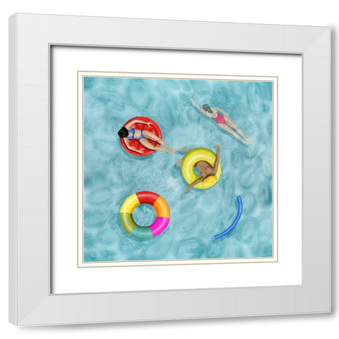 Poolside II White Modern Wood Framed Art Print with Double Matting by Popp, Grace
