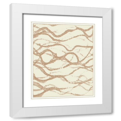 Neutral Undulate I White Modern Wood Framed Art Print with Double Matting by Goldberger, Jennifer