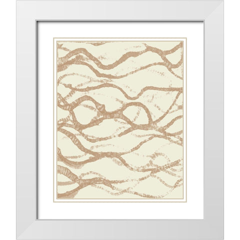 Neutral Undulate I White Modern Wood Framed Art Print with Double Matting by Goldberger, Jennifer