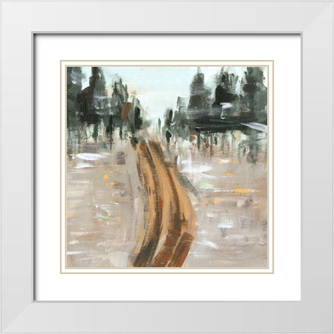 Woodland Path I White Modern Wood Framed Art Print with Double Matting by Wang, Melissa