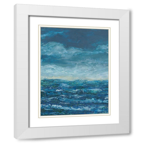 Dark Seas I White Modern Wood Framed Art Print with Double Matting by Chandler, Sharon