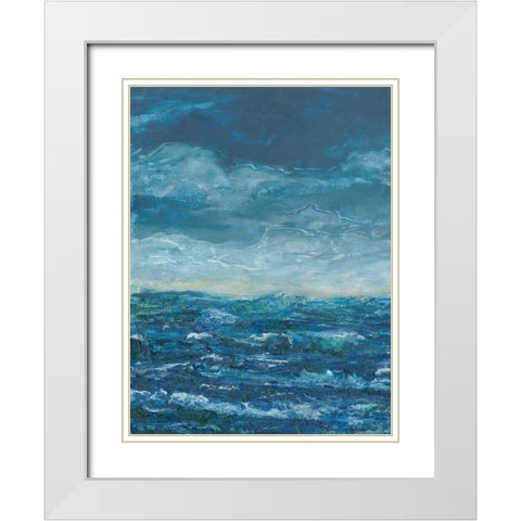 Dark Seas I White Modern Wood Framed Art Print with Double Matting by Chandler, Sharon