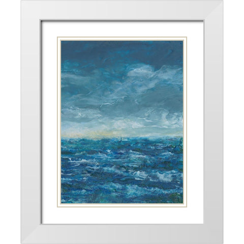 Dark Seas II White Modern Wood Framed Art Print with Double Matting by Chandler, Sharon