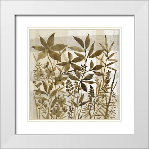Neutral Garden I White Modern Wood Framed Art Print with Double Matting by OToole, Tim