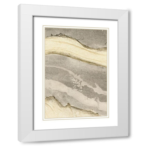 Embellished Flux IV White Modern Wood Framed Art Print with Double Matting by Lam, Vanna