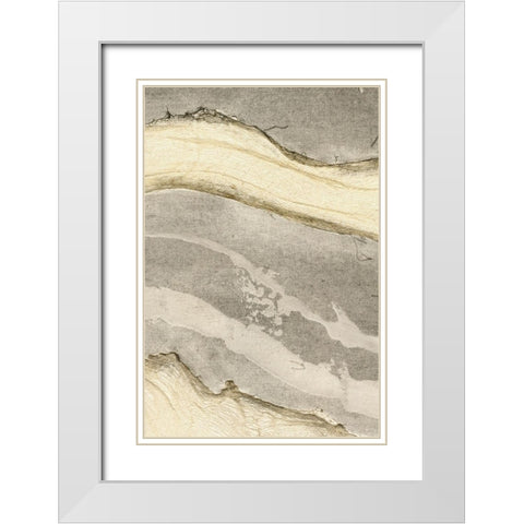 Embellished Flux IV White Modern Wood Framed Art Print with Double Matting by Lam, Vanna