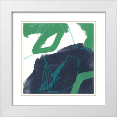 Jungle Gesture I White Modern Wood Framed Art Print with Double Matting by Vess, June Erica